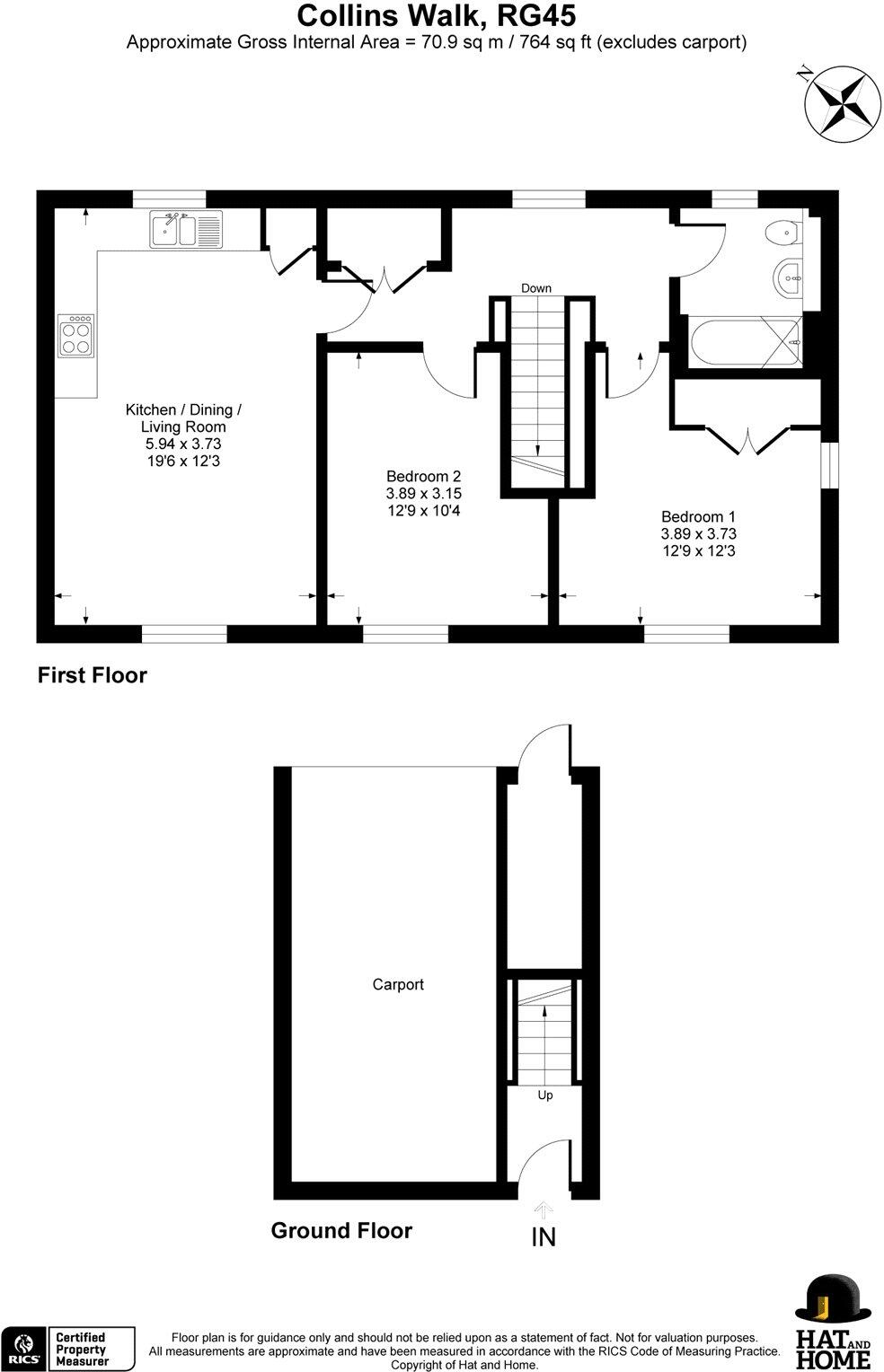 Collins Walk, Crowthorne, Berkshire, RG45 floorplan