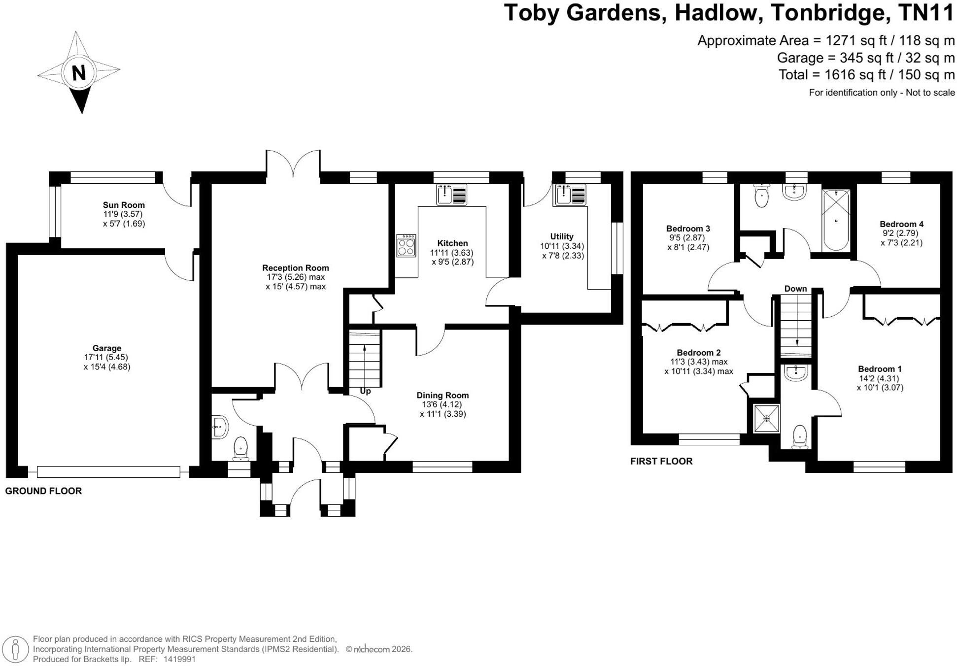 Toby Gardens, Hadlow, TN11 floorplan