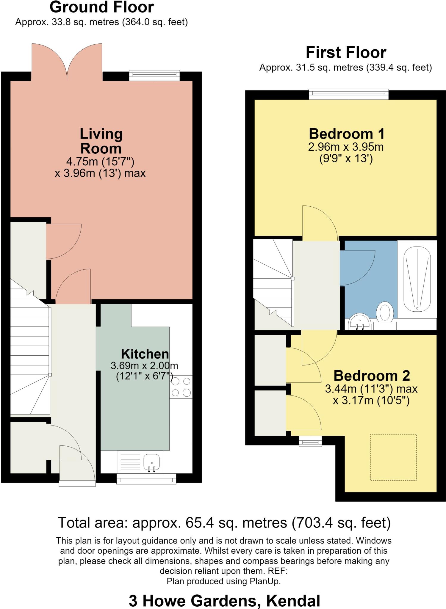 3 Howe Gardens, Kendal, Cumbria,LA9 7PY floorplan