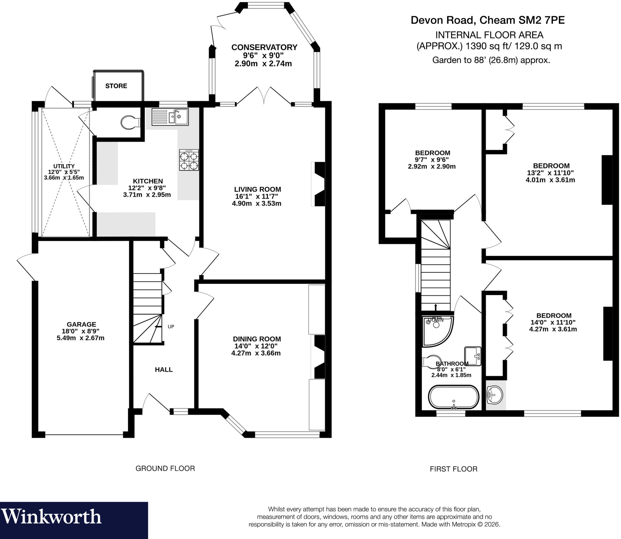 Devon Road, Cheam, Sutton, SM2 floorplan