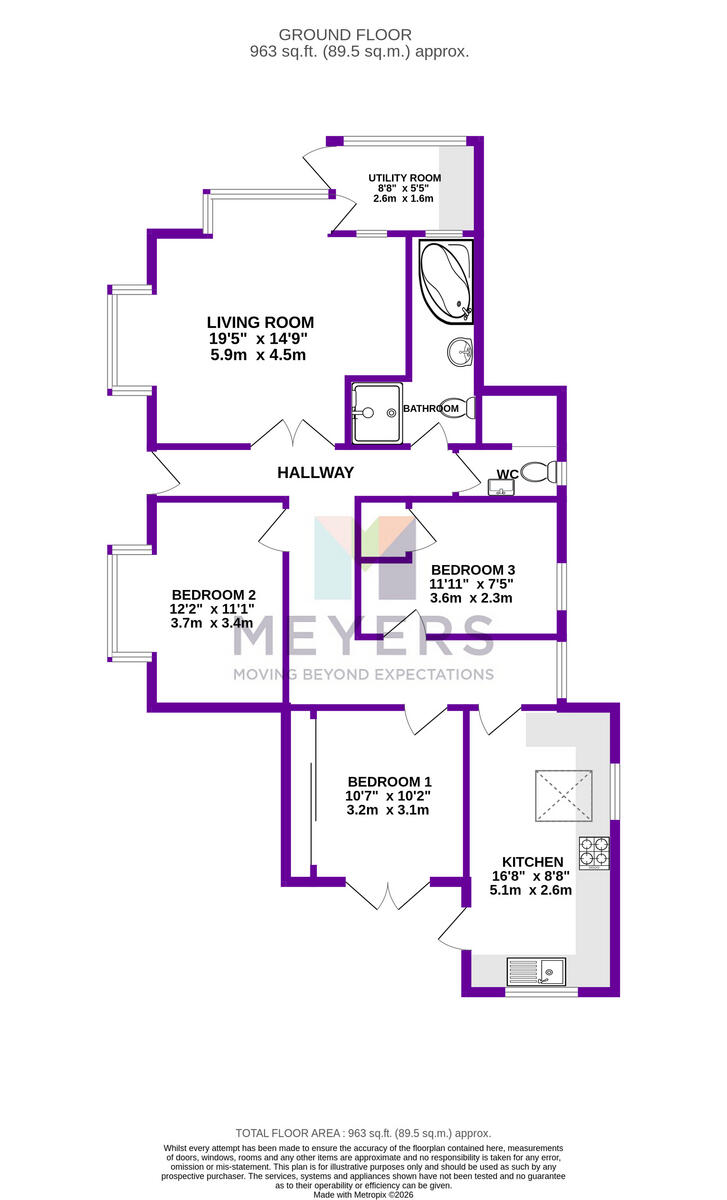 St Albans Crescent, Bournemouth, BH8 9EW floorplan
