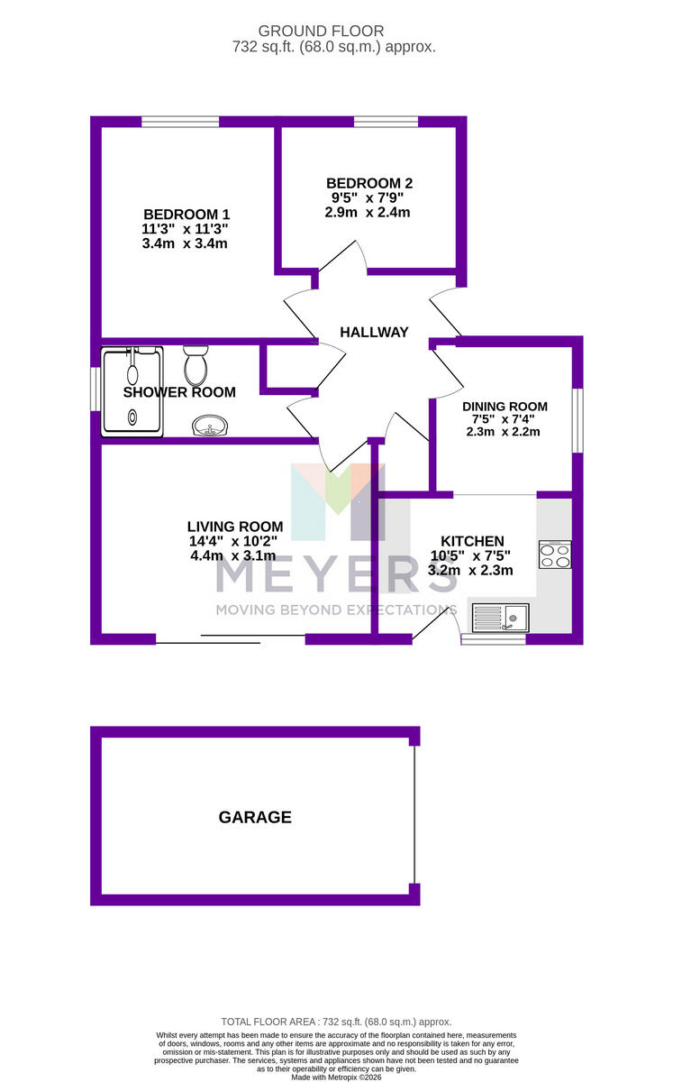 High Howe Gardens, Bournemouth, BH11 9UH floorplan