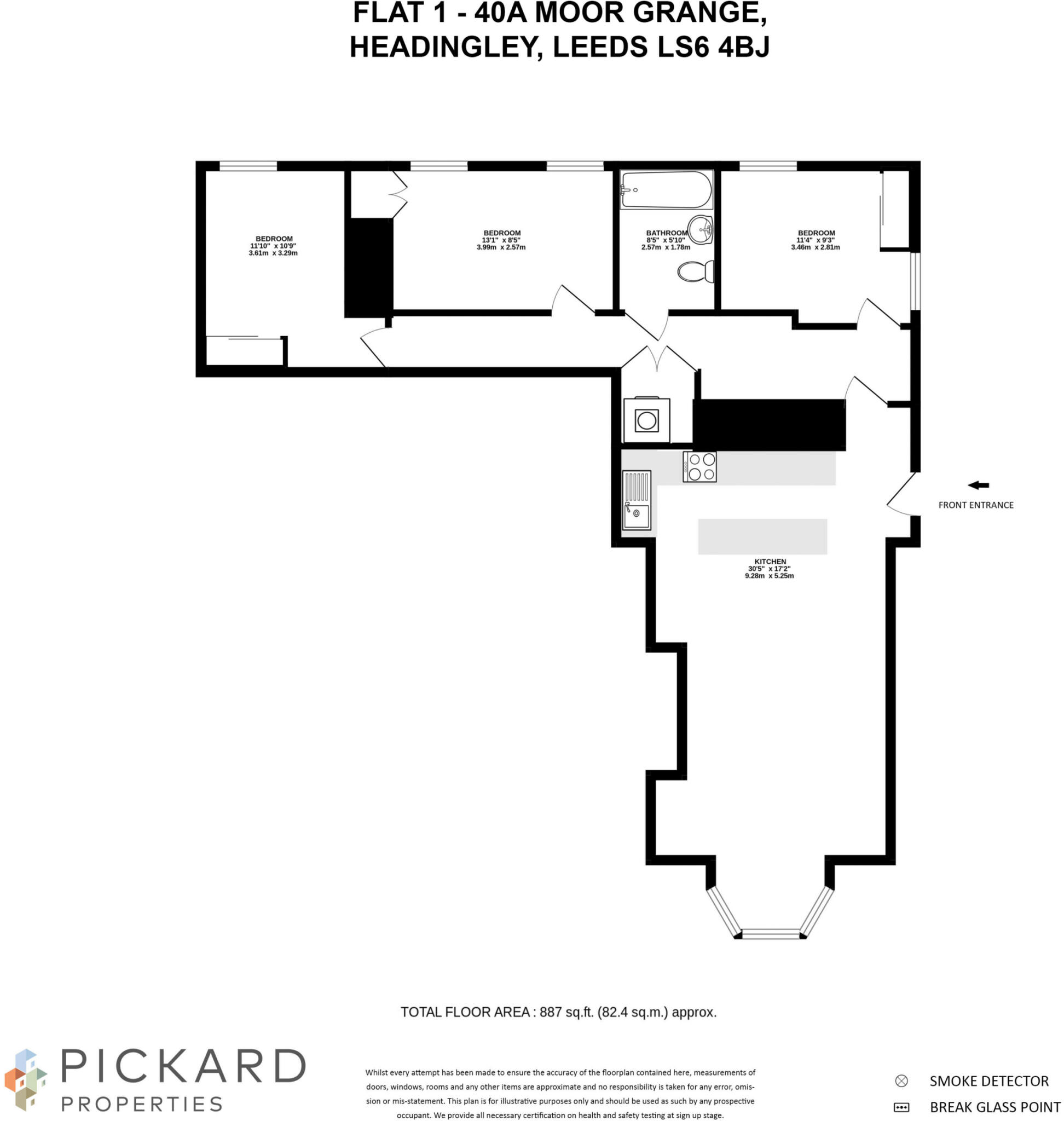 40 Moor Road, Headingley, Leeds, LS6 4BJ floorplan