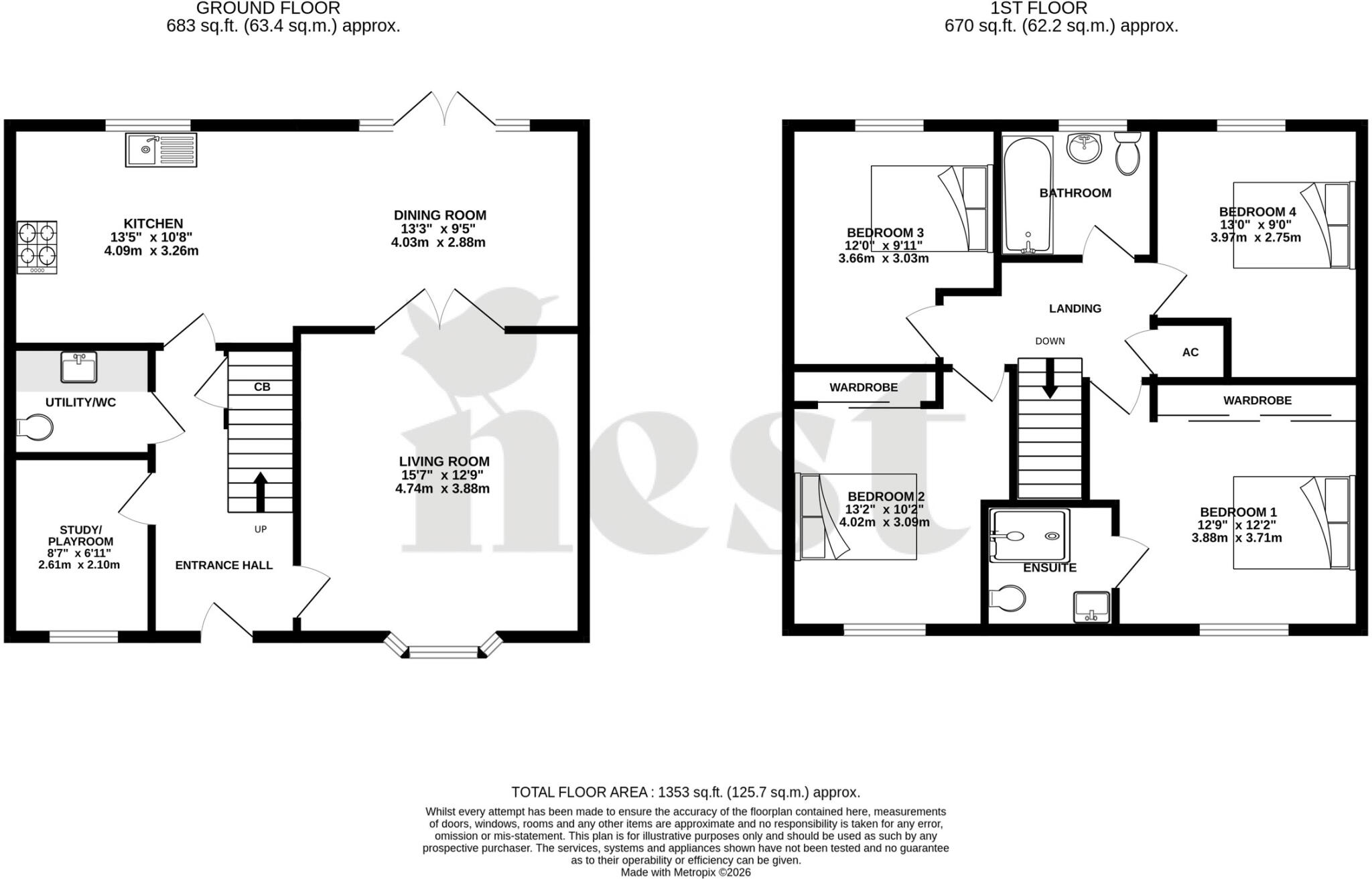 Tower Road, Cheddar, Somerset floorplan