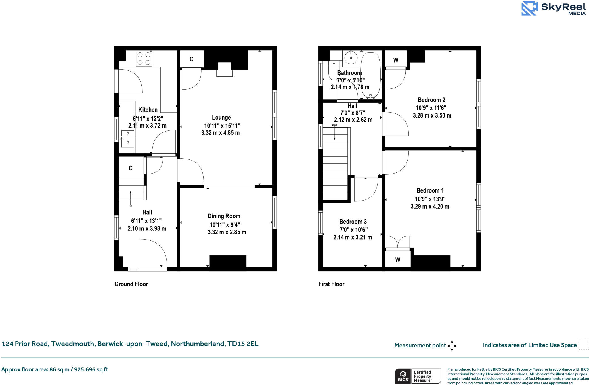 124, Prior Road, Tweedmouth, Berwick-upon-Tweed, Northumberland floorplan