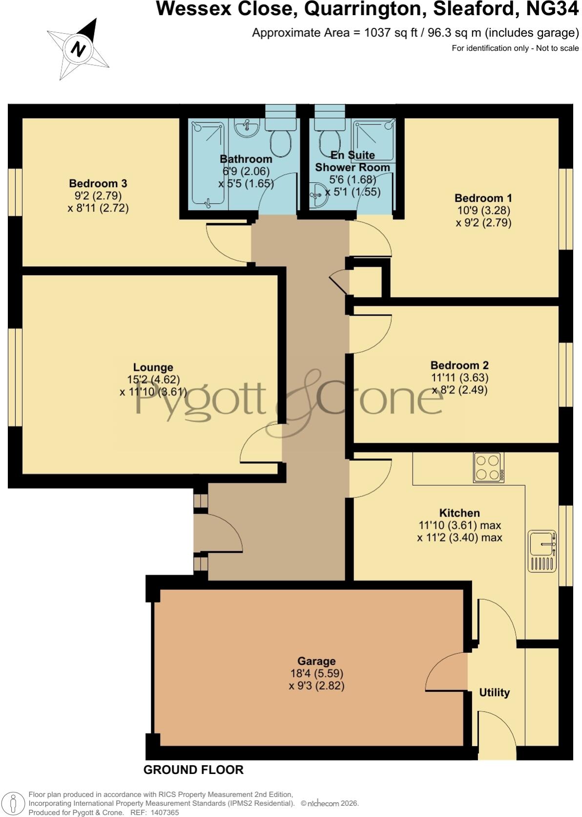 Wessex Close, Quarrington, Sleaford, Lincolnshire, NG34 floorplan