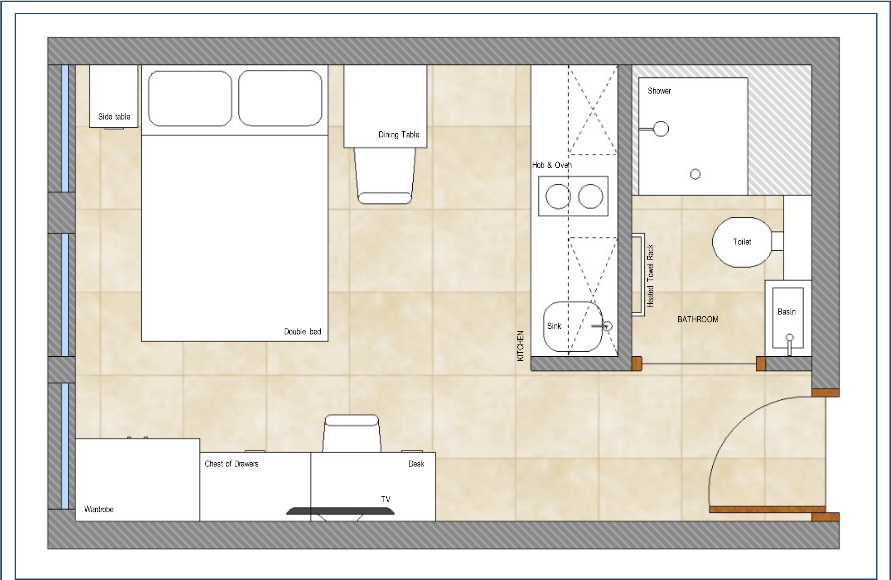 UNCLE Stockwell - Flat 208A, 60 Courland Grove, London, SW8 floorplan