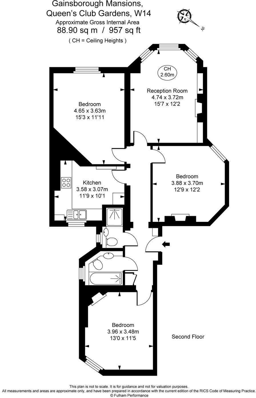 Gainsborough Mansions, Queen's Club Gardens, London, W14 floorplan