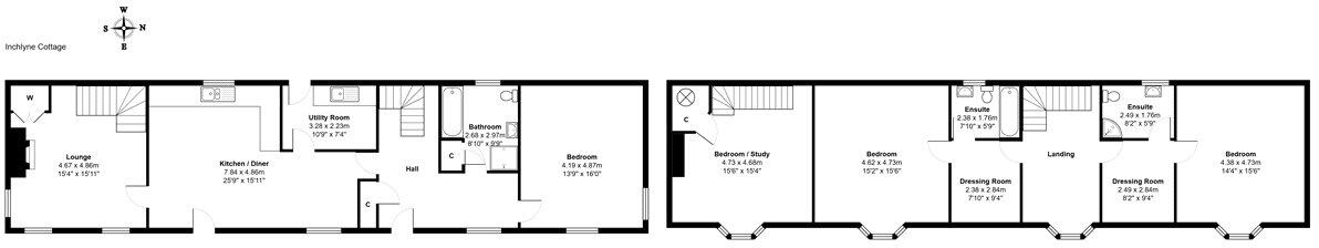 Inchlyne Cottage, Marnoch, Huntly, Aberdeenshire, AB54 floorplan