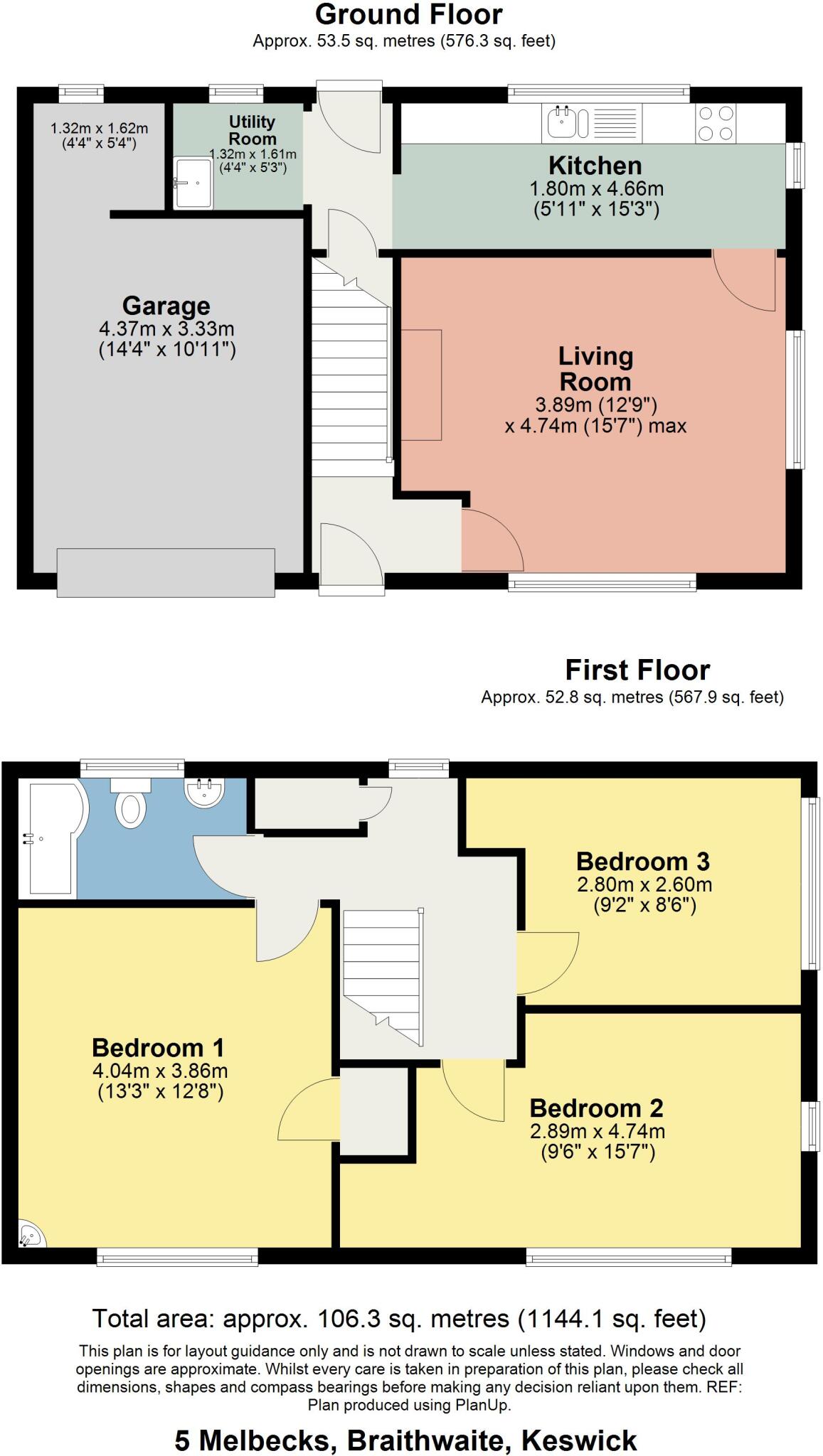 5 Melbecks, Braithwaite, Keswick, Cumbria, CA12 5TL floorplan