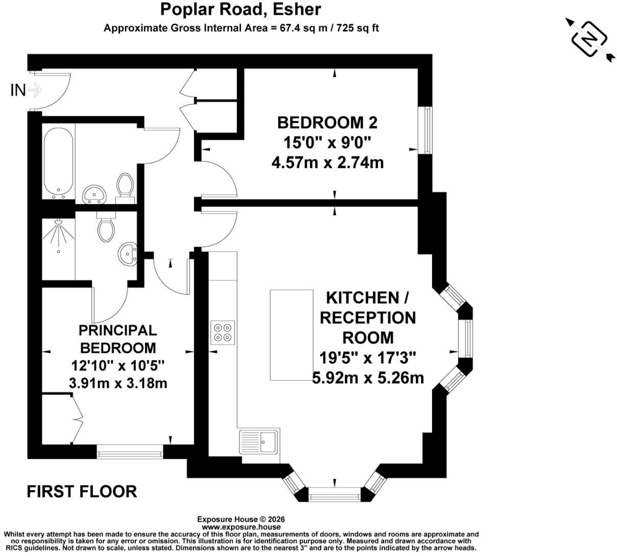 Poplar Road, Esher, Surrey, KT10 floorplan
