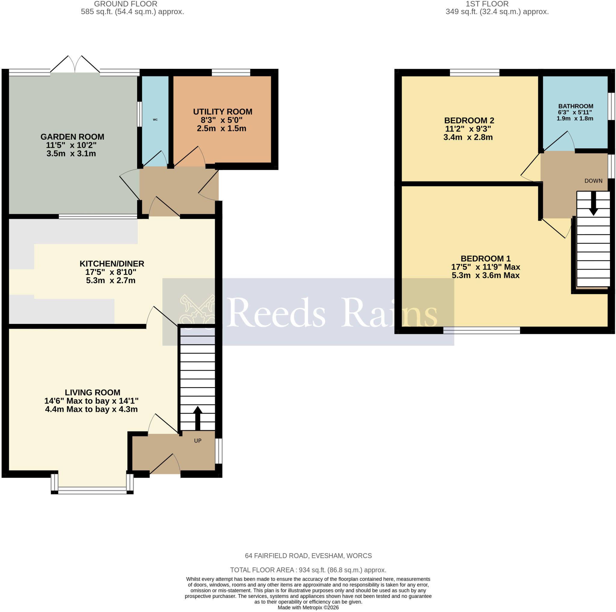 Fairfield Road, Evesham, Worcestershire, WR11 floorplan