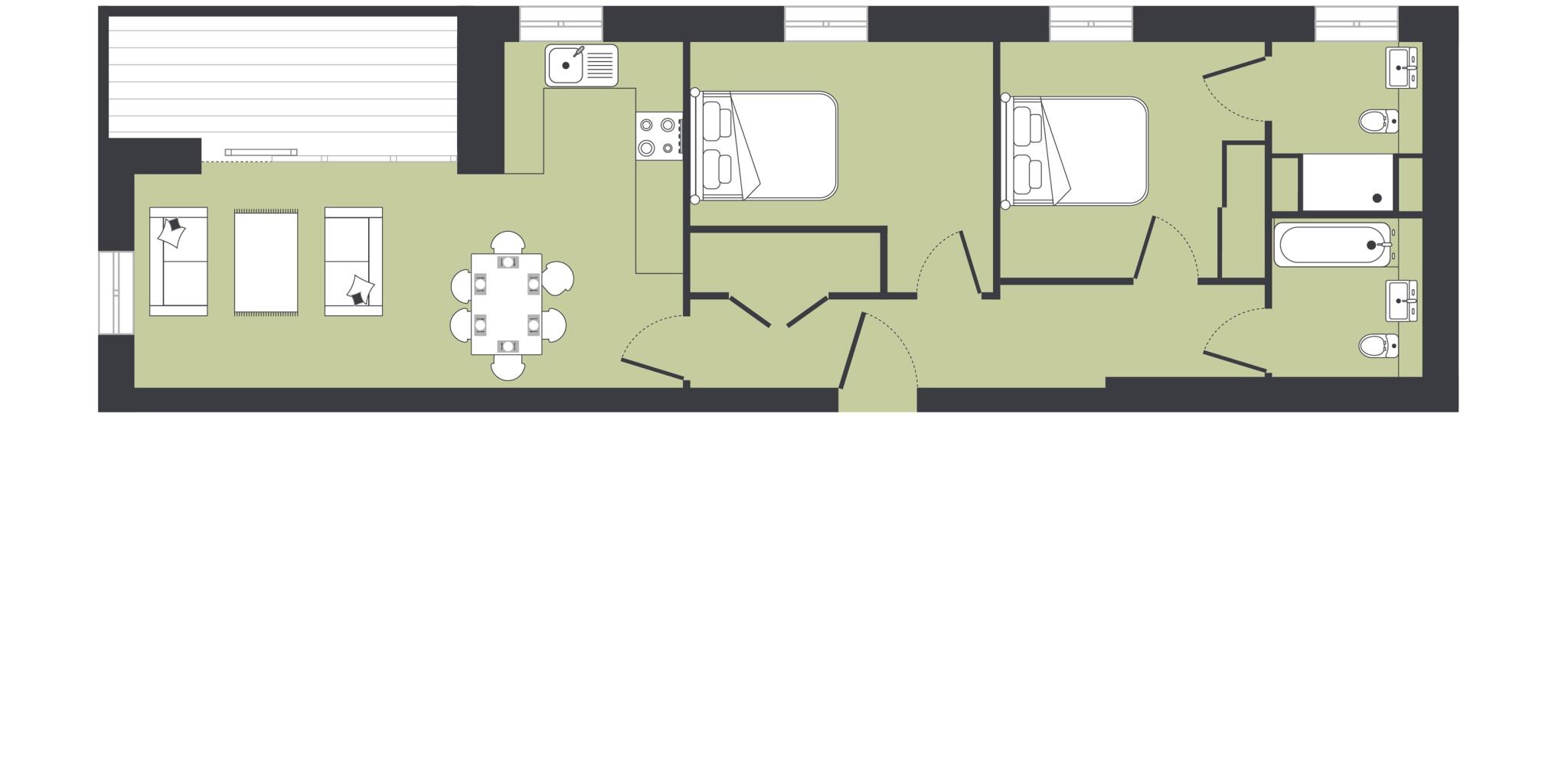2 bed, 5th floor, Valentines House, Rainham, RM13 floorplan