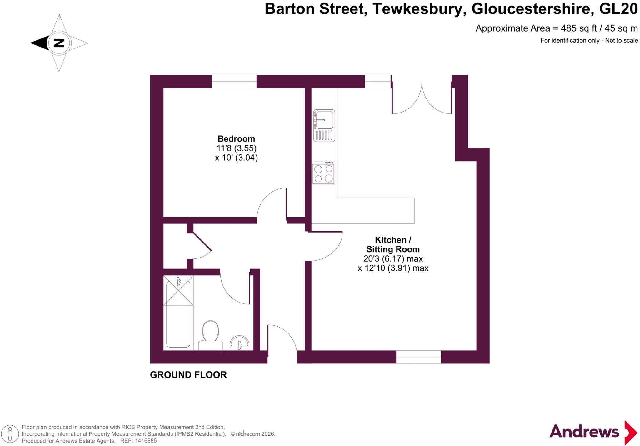 Barton Street, Tewkesbury, Gloucestershire, GL20 floorplan