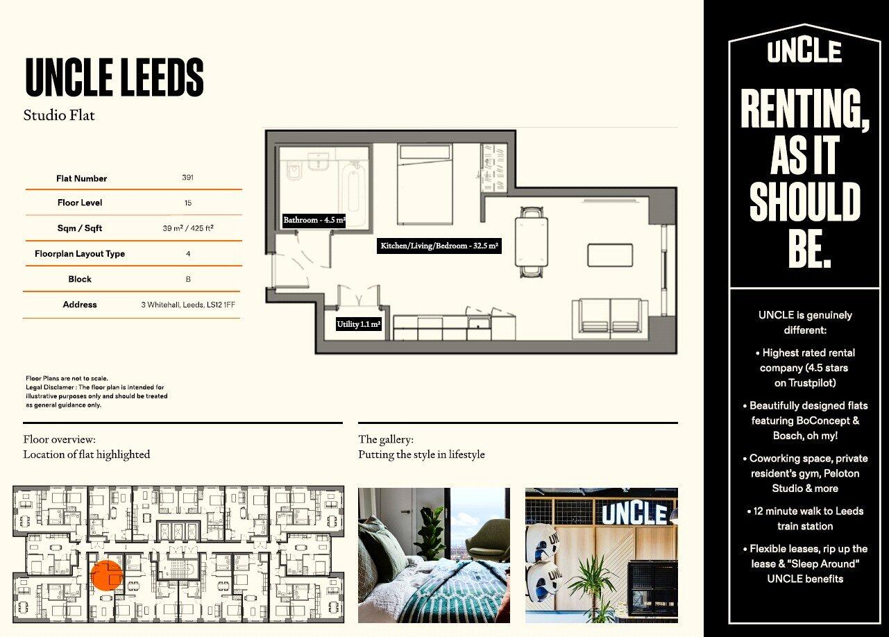 UNCLE Leeds, 3 Whitehall, LS12 floorplan