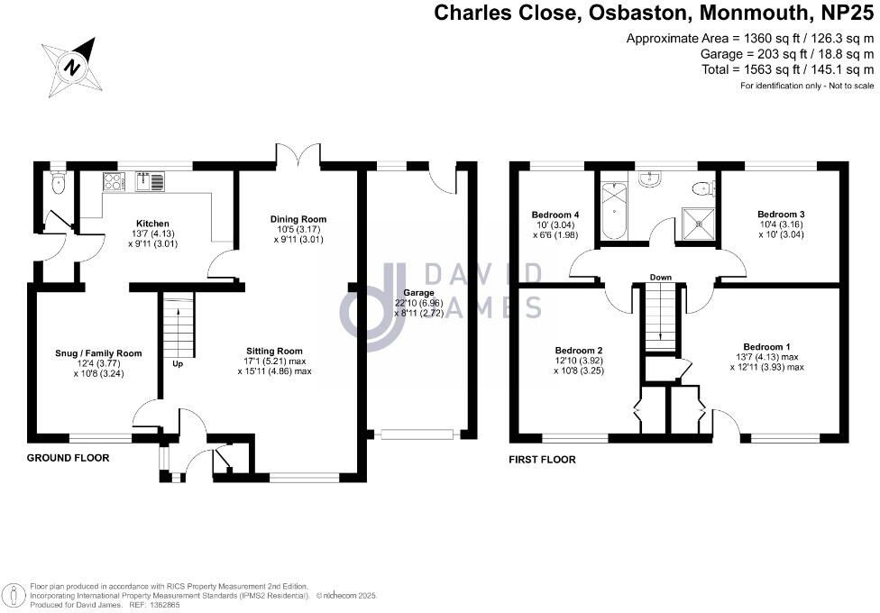 Charles Close, Osbaston, Monmouth, Monmouthshire, NP25 floorplan