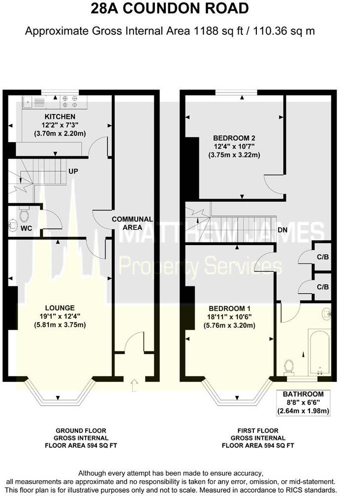 Coundon Road, Coventry * TWO DOUBLE BEDROOM DUPLEX FLAT * floorplan