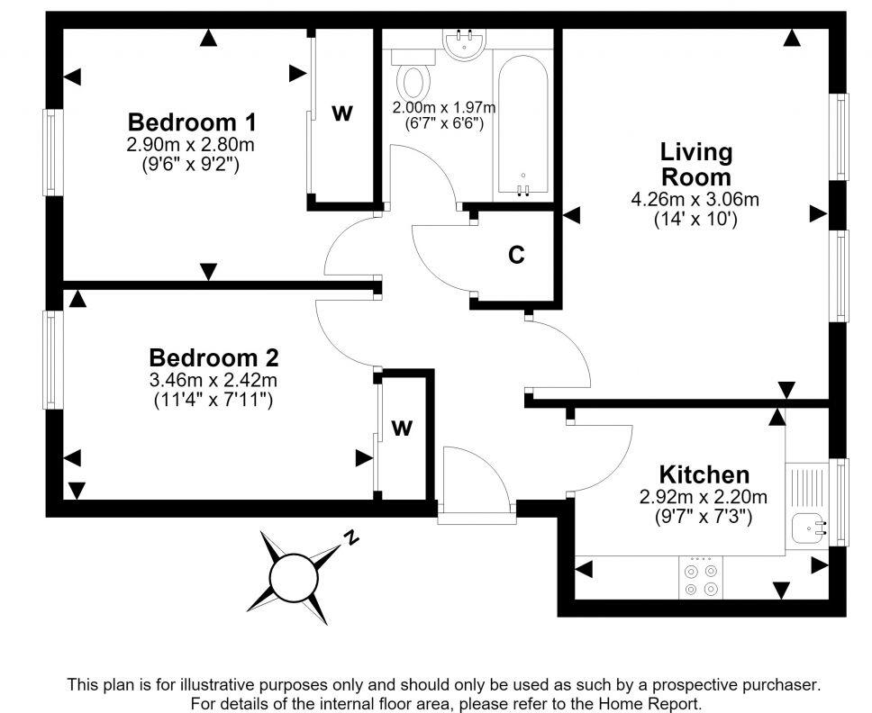 100/2 Duddingston Road, Duddingston, Edinburgh, EH15 1SU floorplan