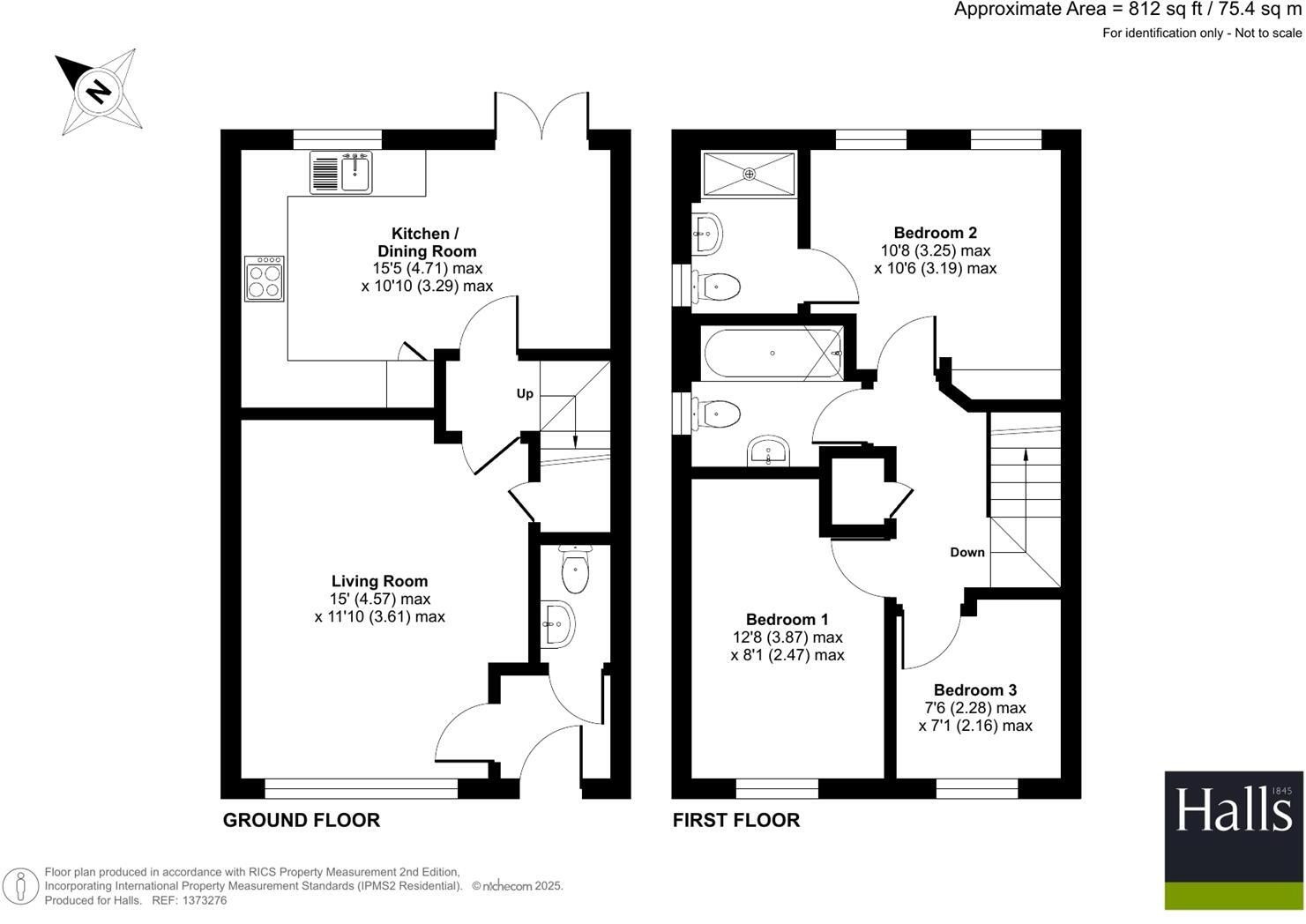 3 Newitt Road, Bicton Heath, Shrewsbury, SY3 5FJ floorplan