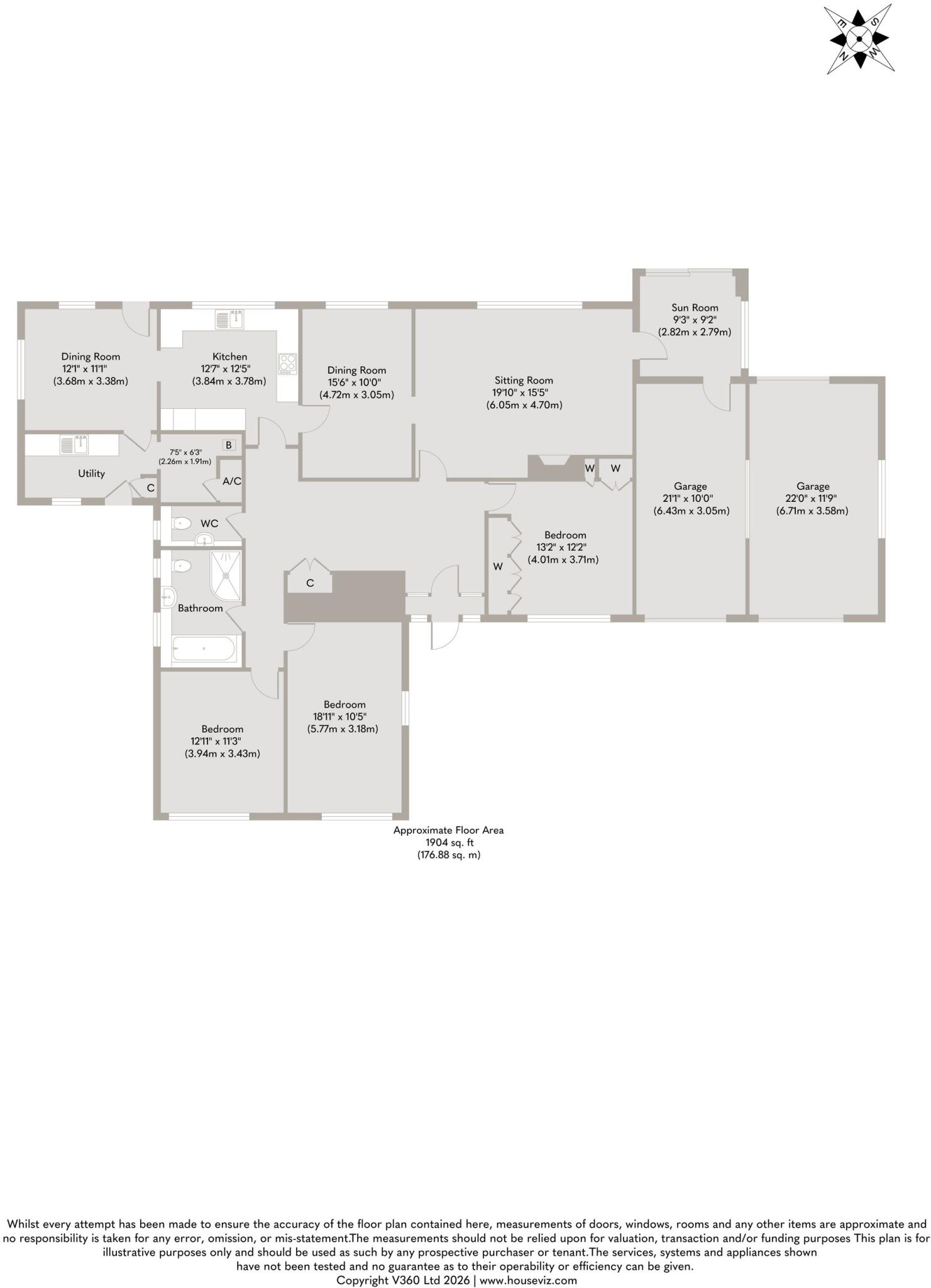Detached Bungalow in Beetley with 0.5 Acres of Private Plot (STMS) floorplan
