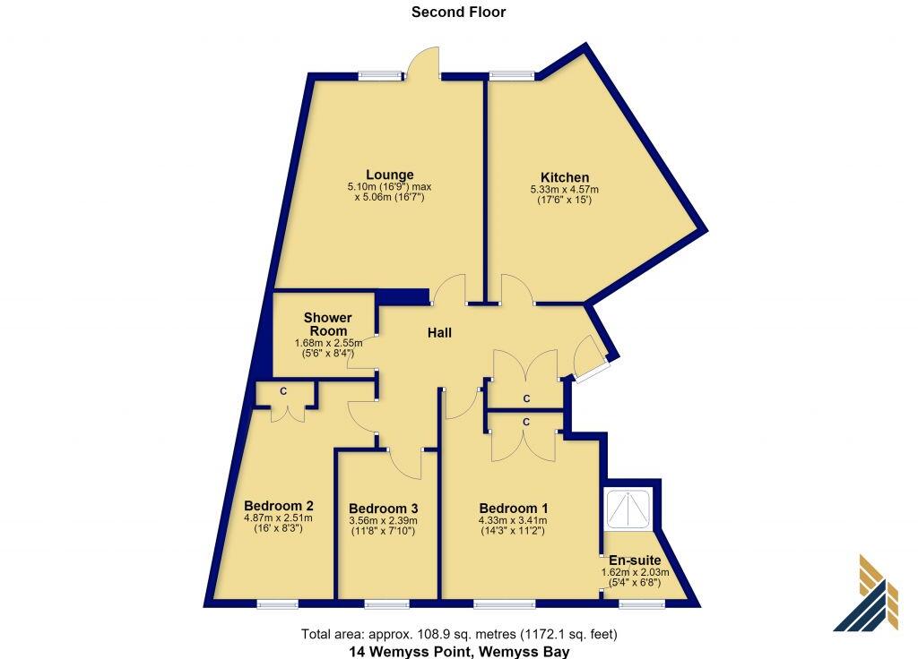 14 Wemyss Point, Undercliff Road, Wemyss Bay, PA18 6AQ floorplan