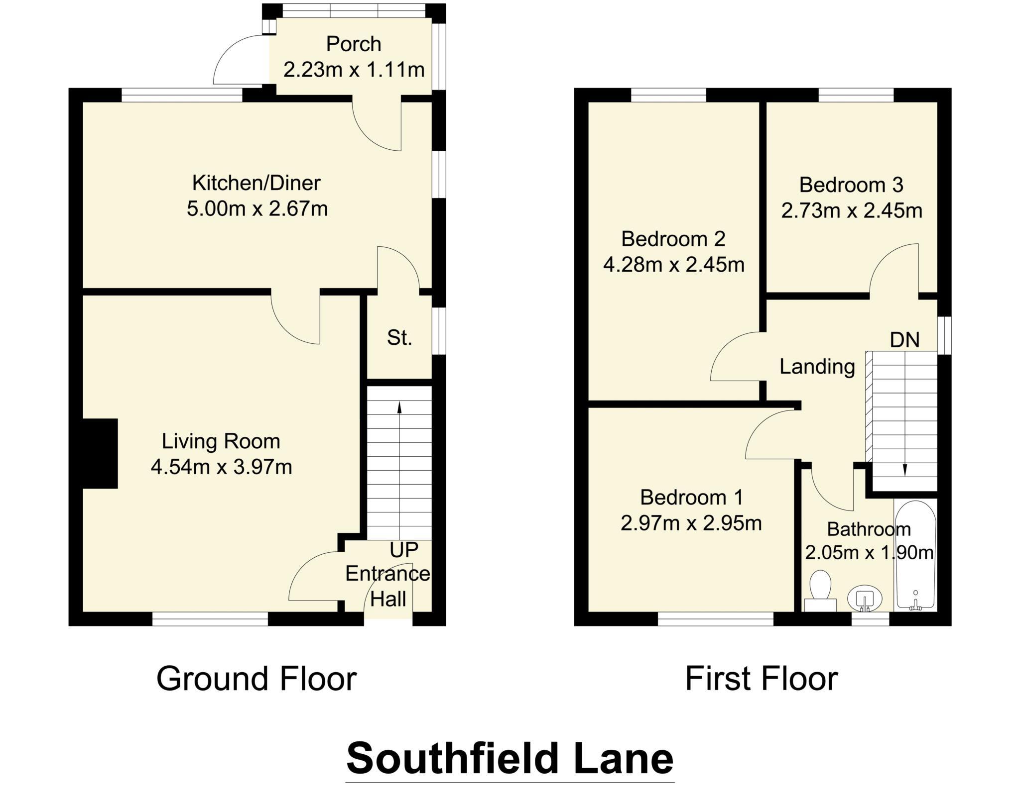 106, Southfield Lane, Horbury floorplan