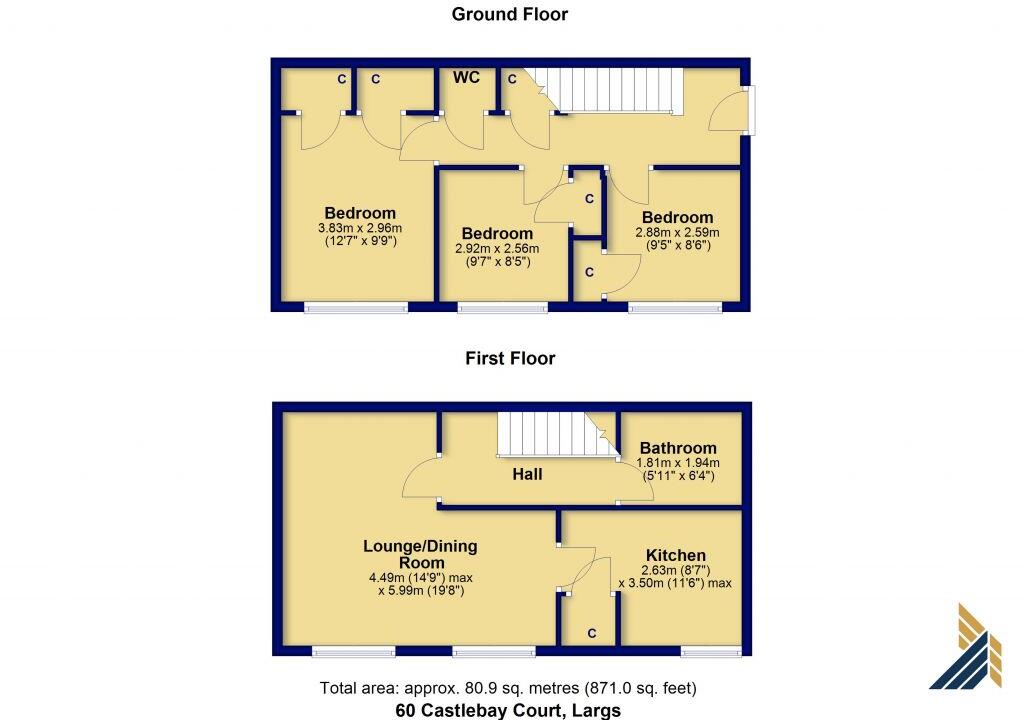 60 Castlebay Court, Largs, KA30 8DP floorplan