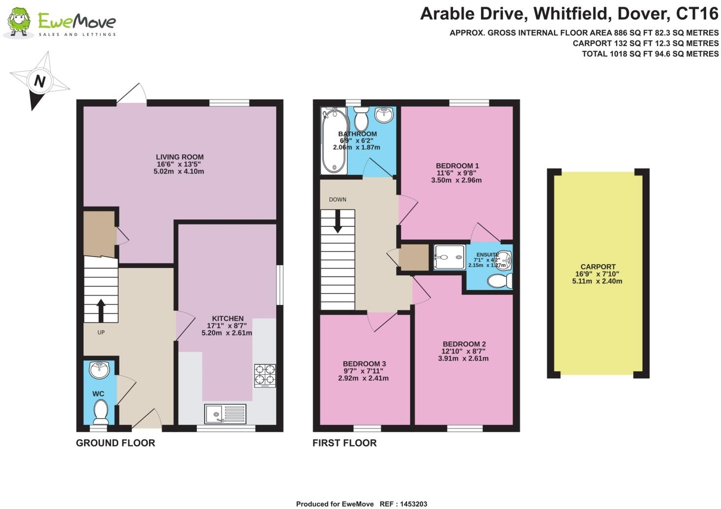 Arable Drive, Whitfield, Dover, CT16 floorplan