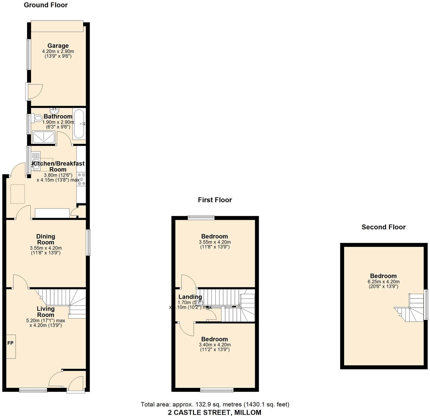 2, Castle Street, MILLOM floorplan