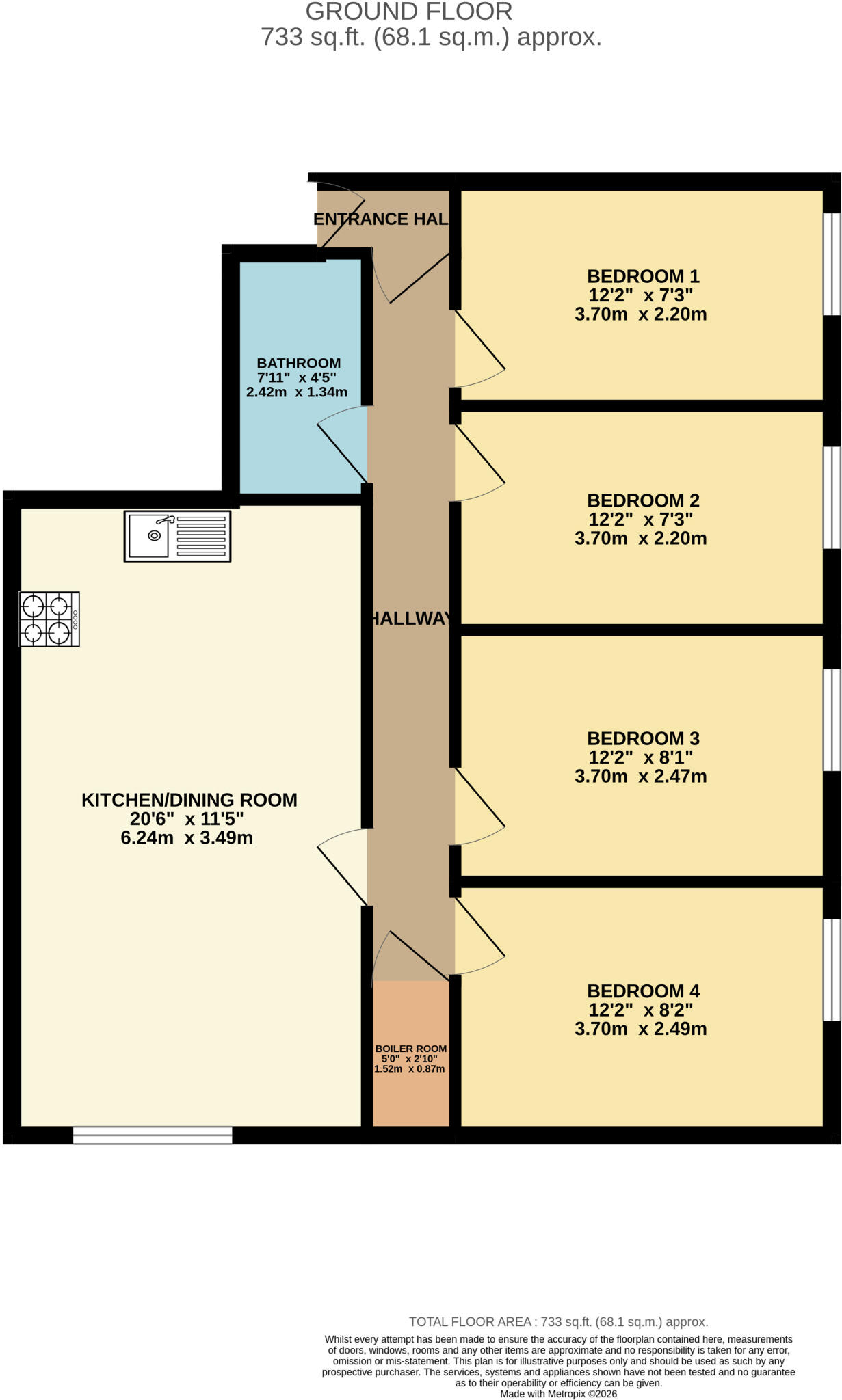 19A Denison Court, Denison Street, Nottingham, Nottinghamshire NG7 3PH floorplan
