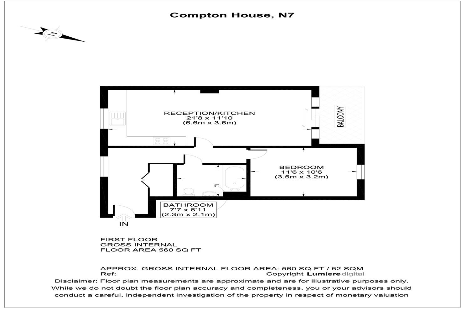 Compton House, Sussex Way, Holloway, N7 floorplan