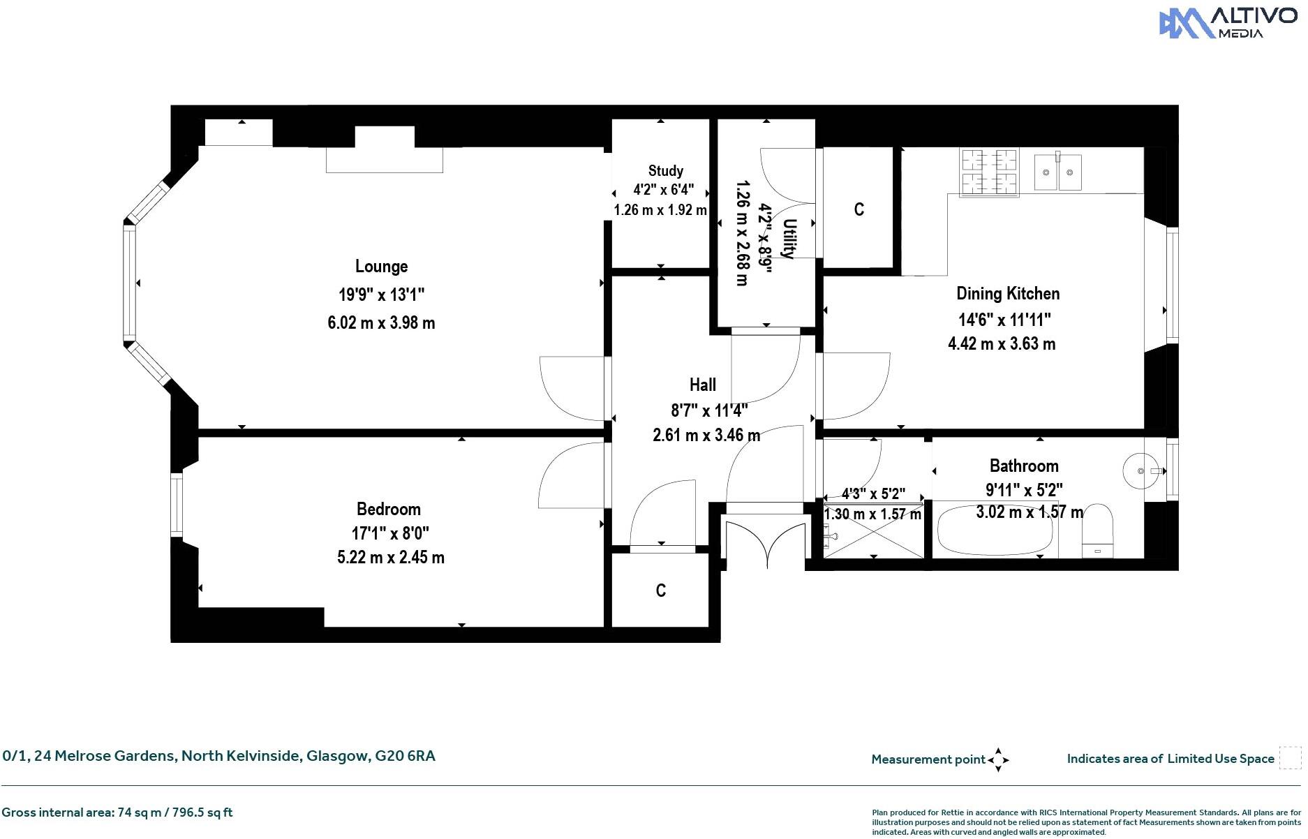 Melrose Gardens, North Kelvinside, Glasgow floorplan