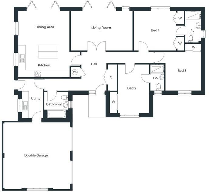 Plot 13, The Somerton, Saxon Fields, Woodton floorplan