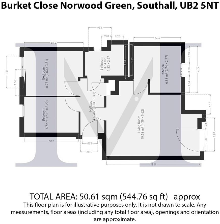 Burket Close, Norwood Green, UB2 floorplan