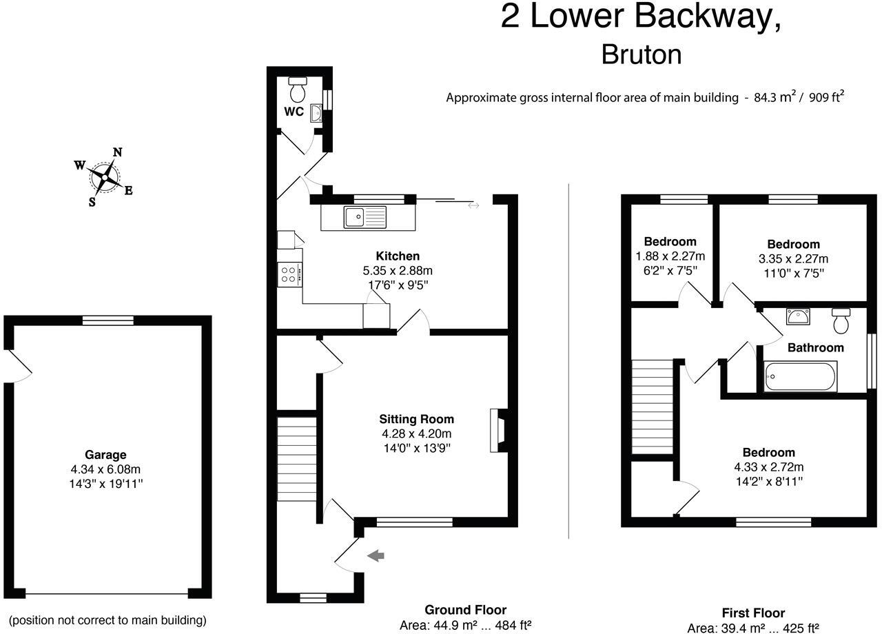 Delightful 3 bed cottage in central Bruton floorplan