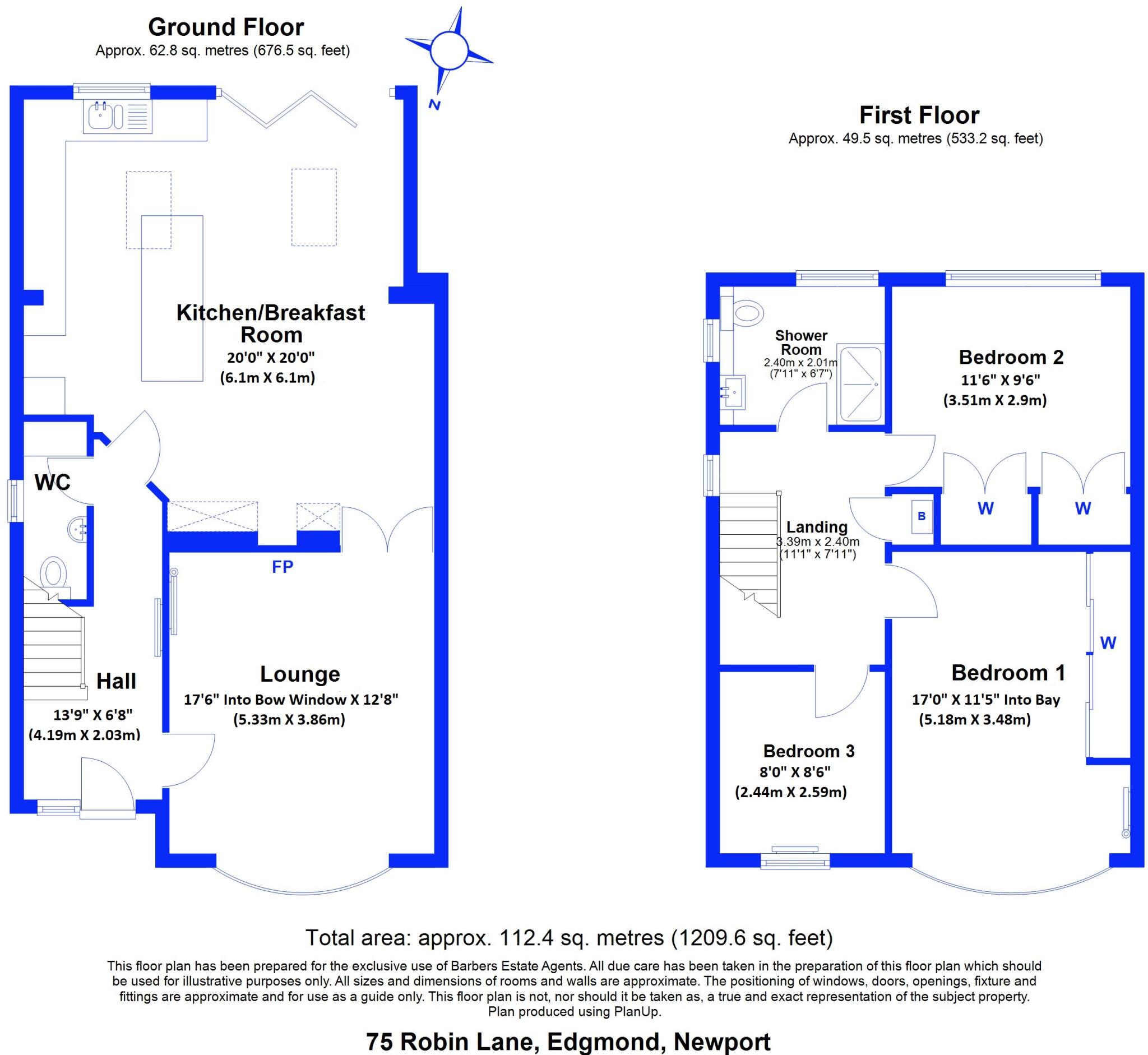 Robin Lane, Edgmond floorplan