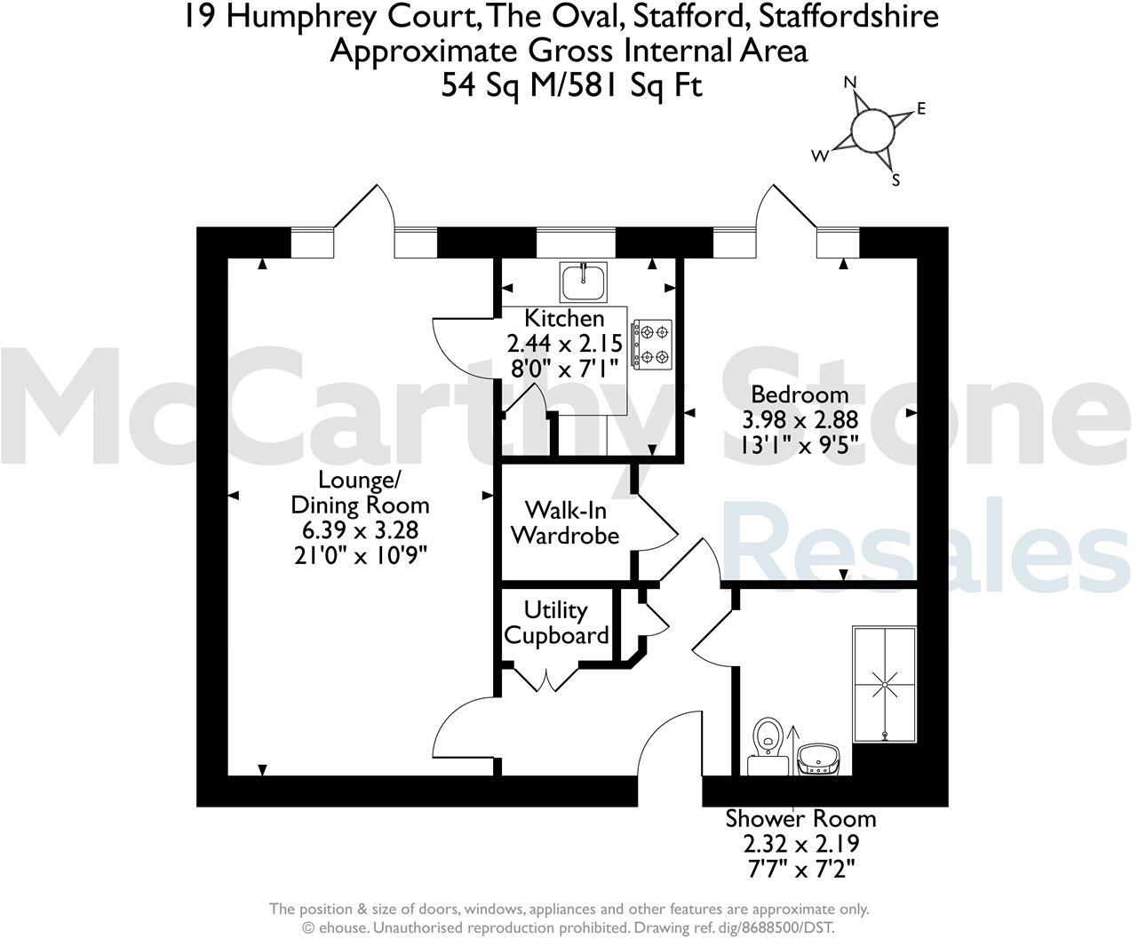 Humphrey Court, The Oval, Stafford, ST17 4SD floorplan