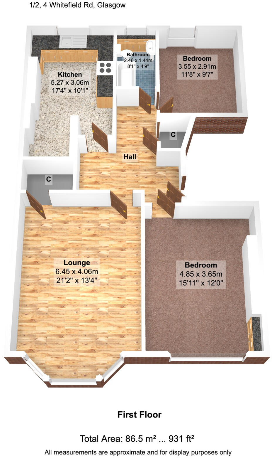 4 Whitefield Road, Ibrox, Glasgow, G51 2YD floorplan