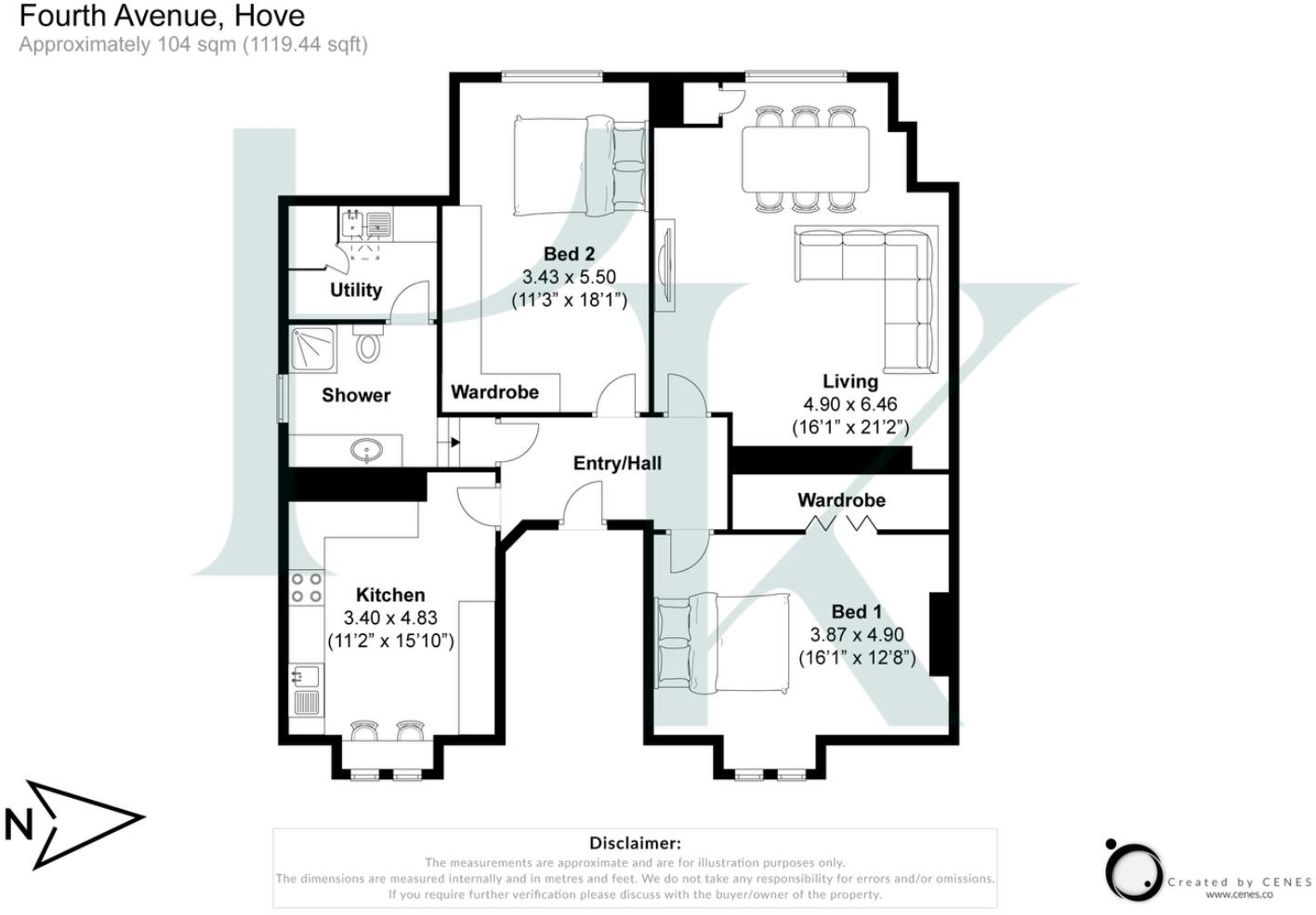 Fourth Avenue, Hove floorplan