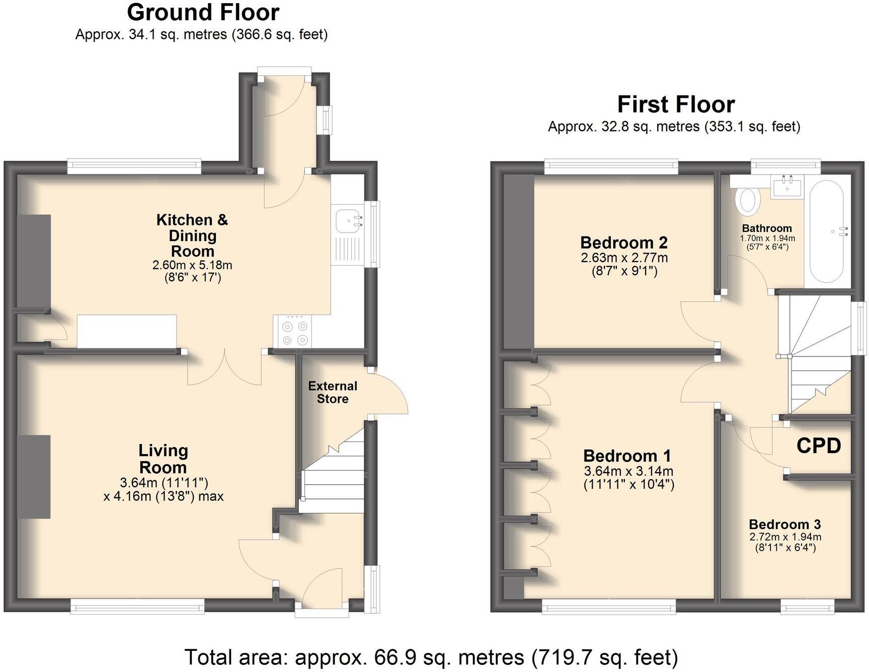 Flockton Crescent, Sheffield, S13 floorplan