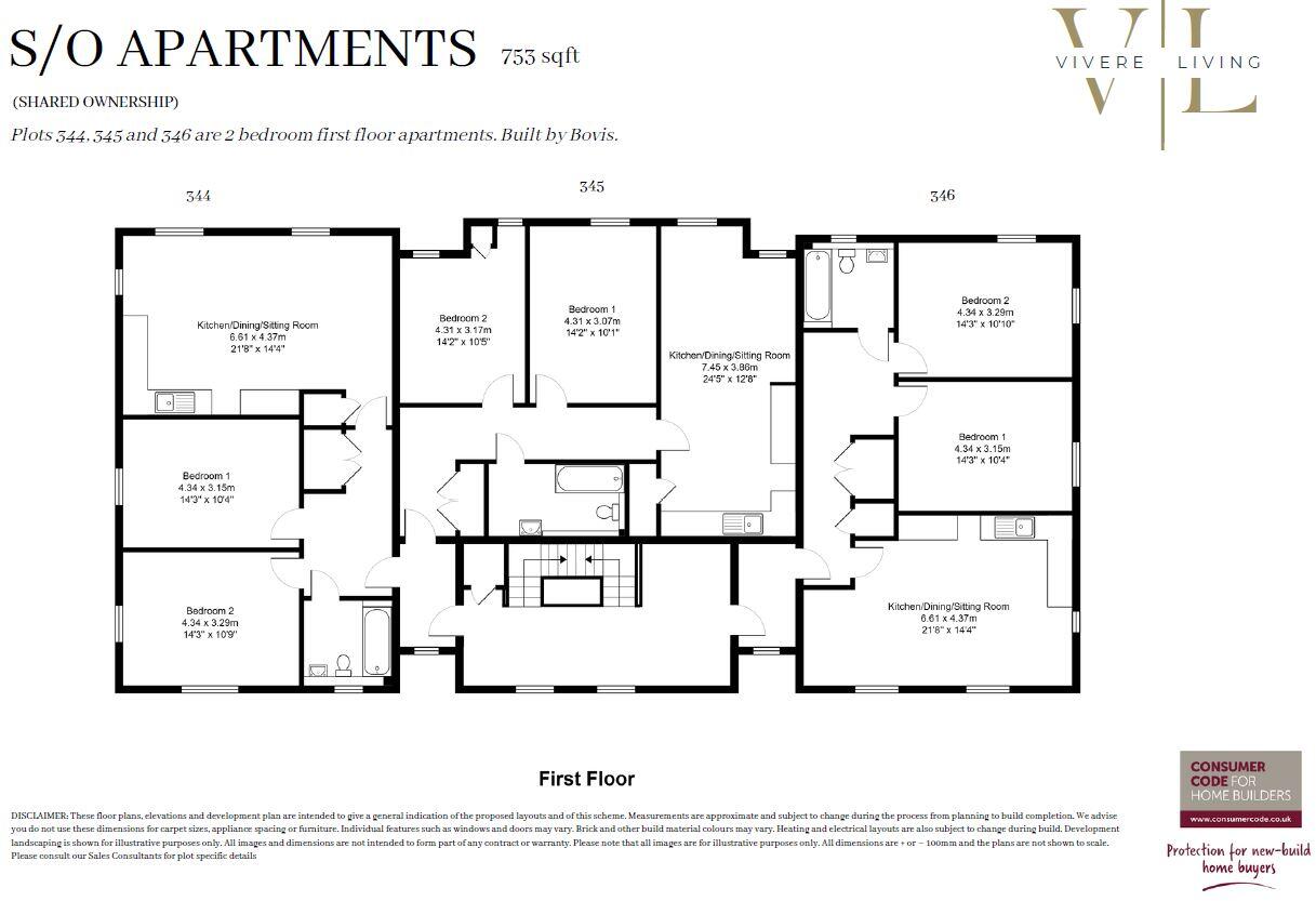 Bovis Apartments, Heyford Park, Upper Heyford, Bicester, Oxfordshire, OX25 floorplan