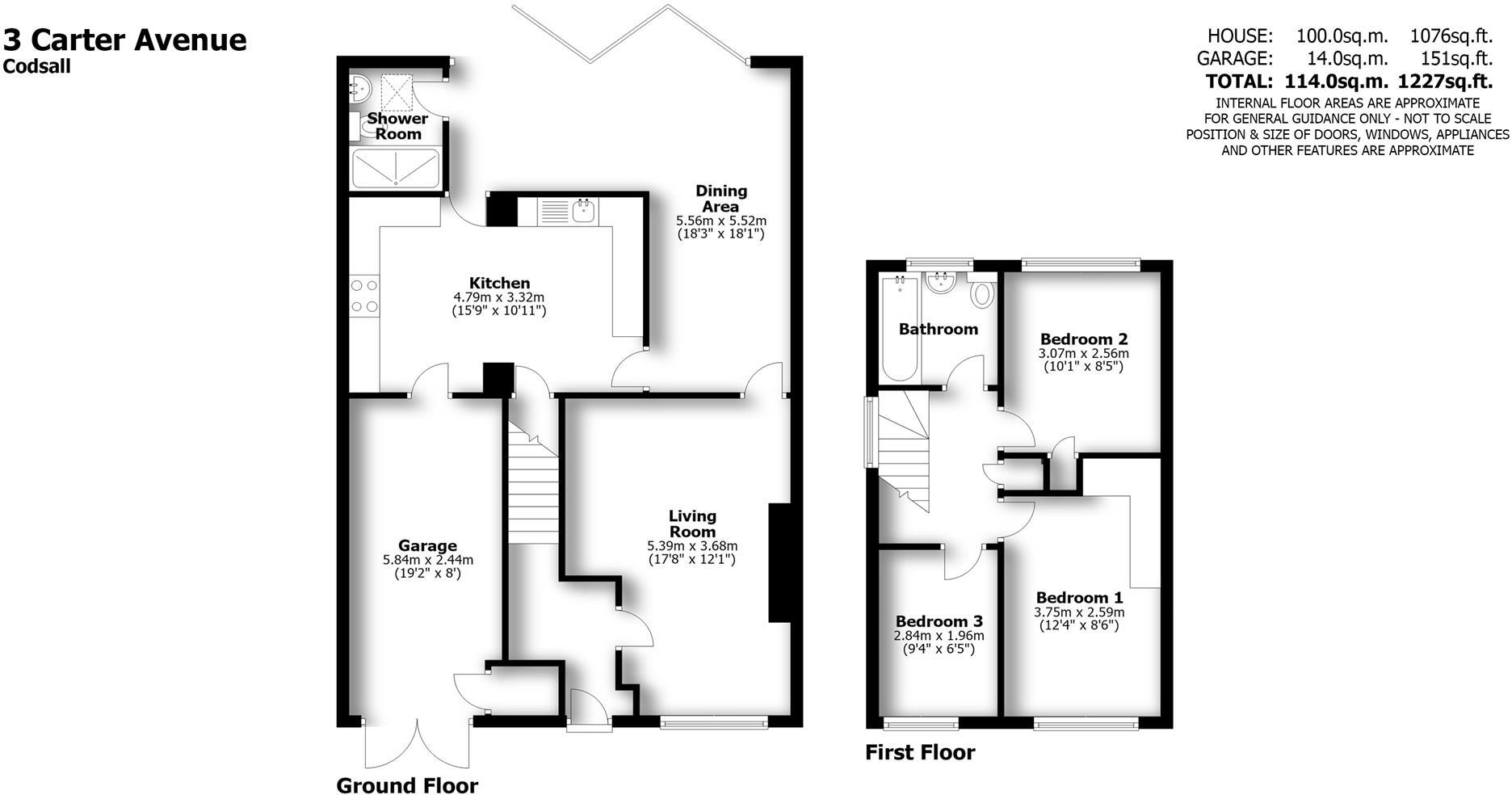 3 Carter Avenue, Codsall, Wolverhampton, WV8 1HQ floorplan
