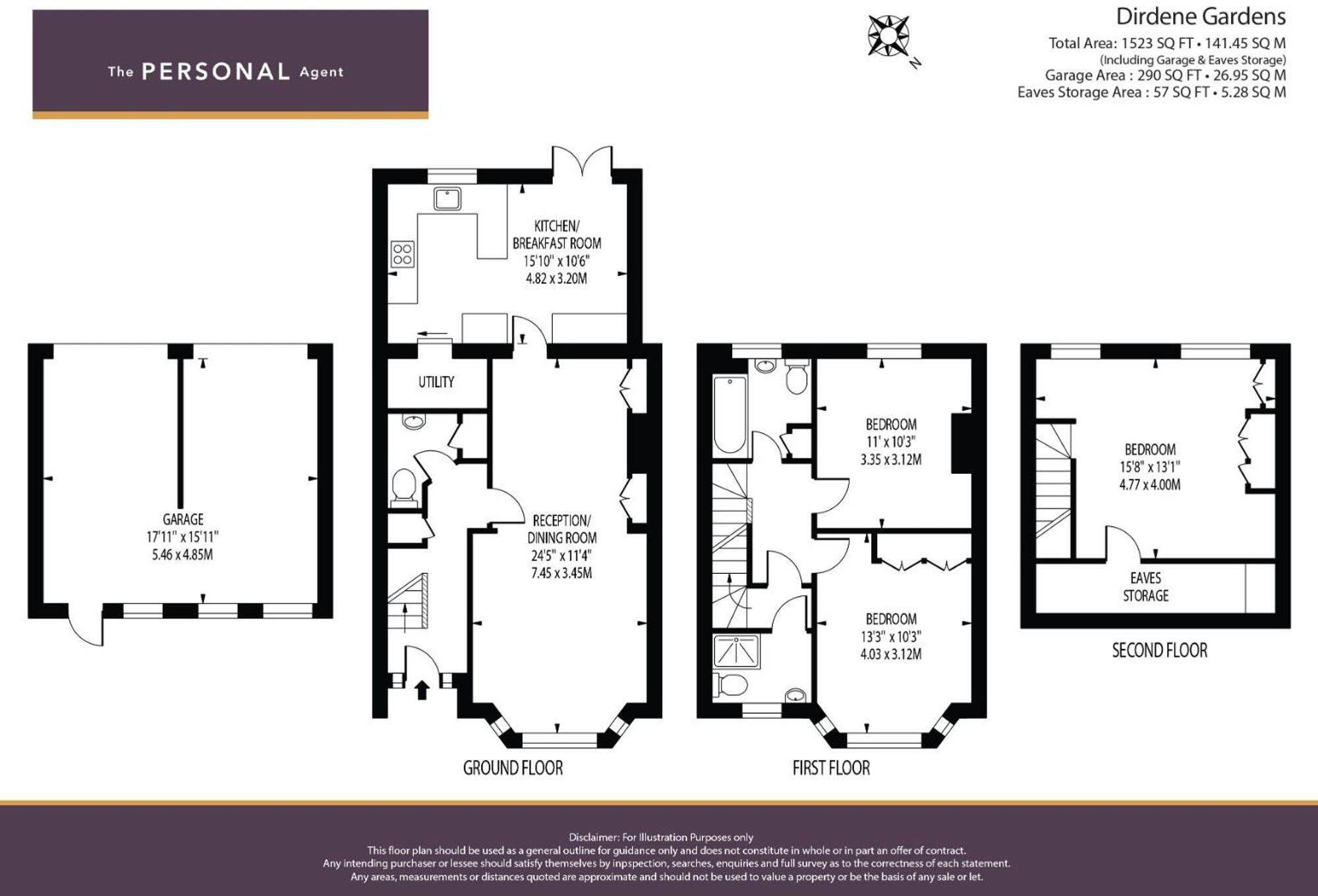 Dirdene Gardens, Epsom, KT17 floorplan