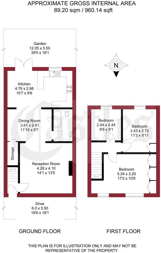 Hoe Lane, Enfield floorplan