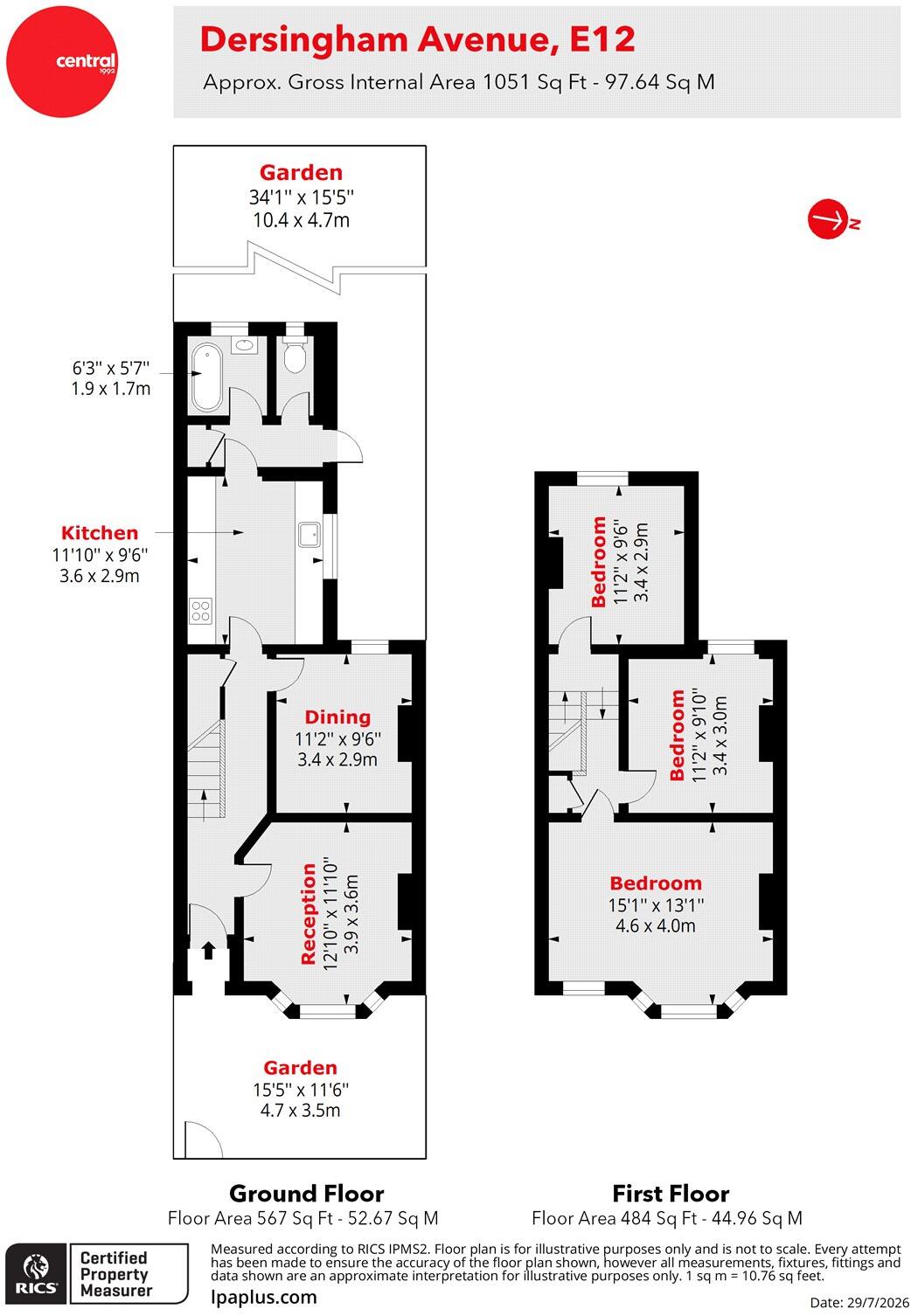 Dersingham Avenue, London, E12 floorplan