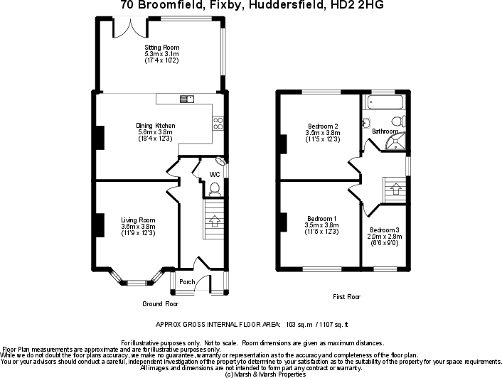 Broomfield Road, Huddersfield, West Yorkshire, HD2 floorplan