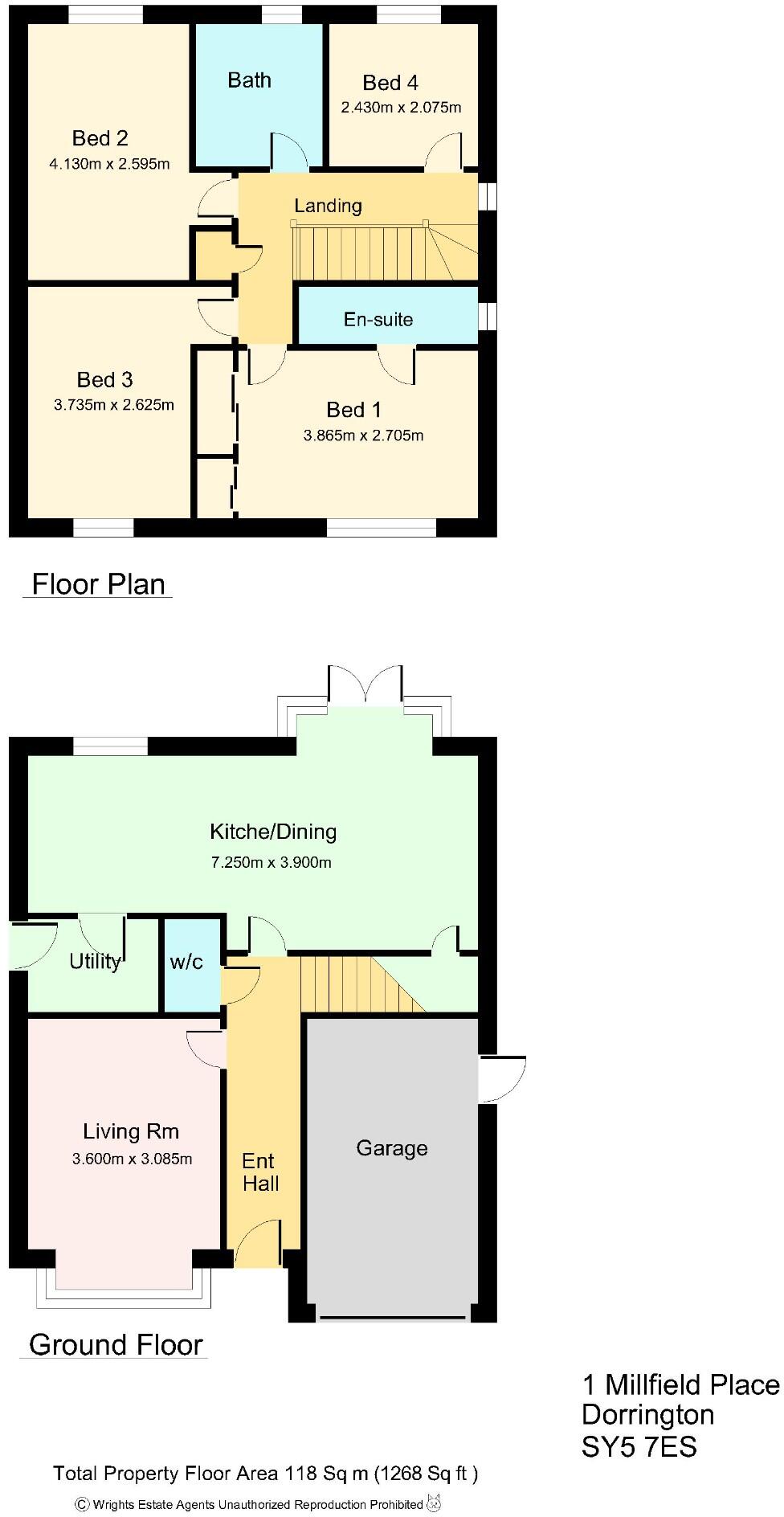 1 Millfield Place, Dorrington, SY5 7ES floorplan