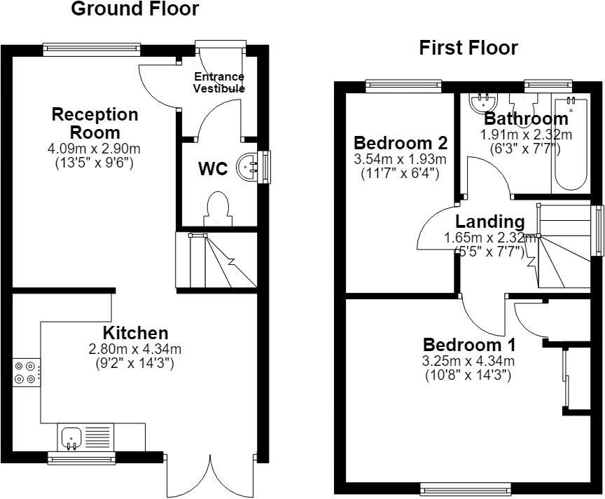 47, Pottery Gardens, Lancaster, Lancashire, LA1 3T floorplan