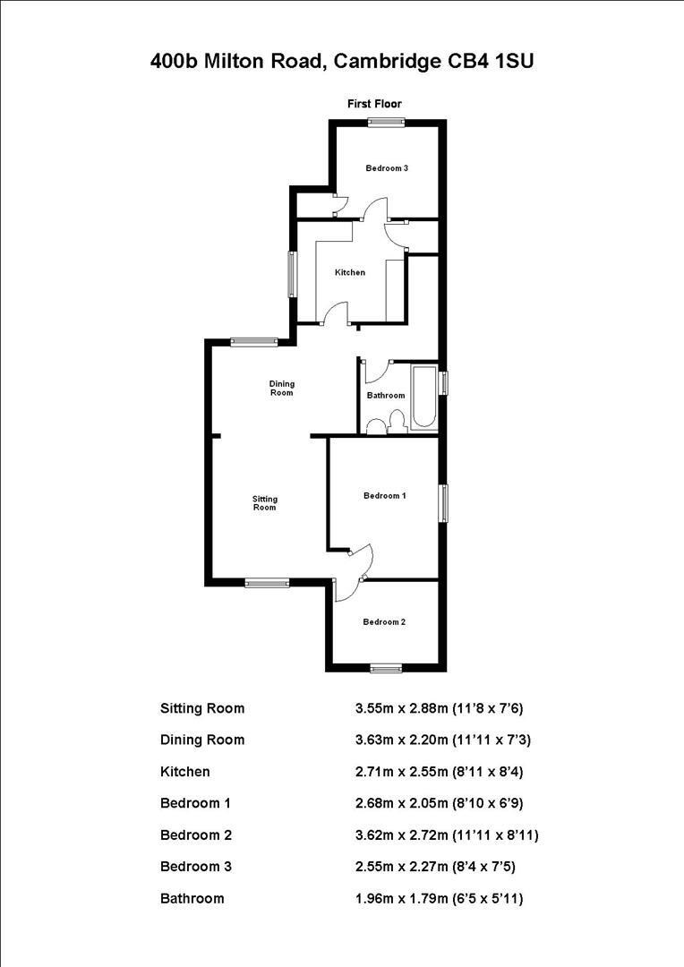 404b Milton Road, Cambridge floorplan