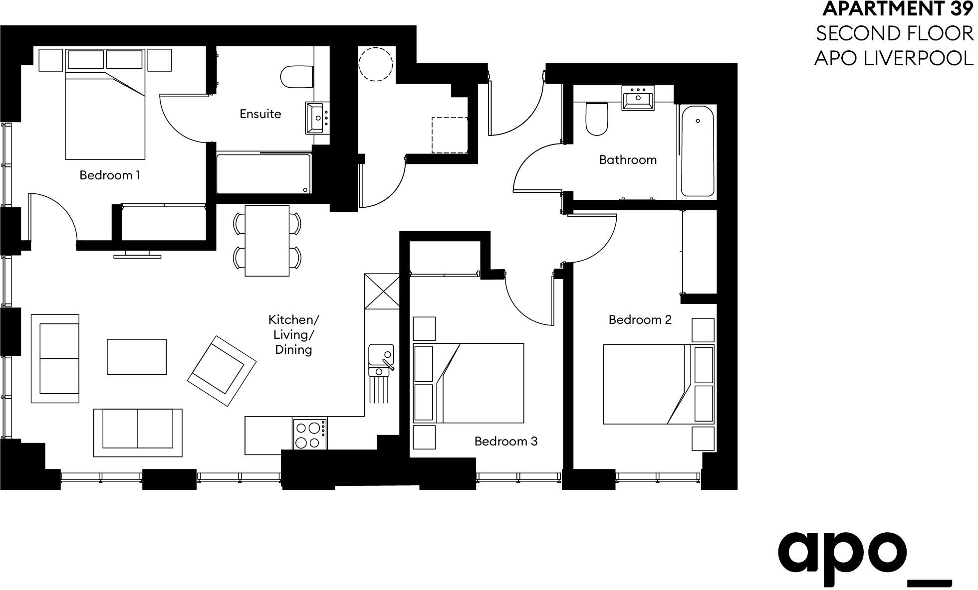 Flat 39, The  Copper House, 25 Strand Street, Liverpool, L1 8AQ floorplan